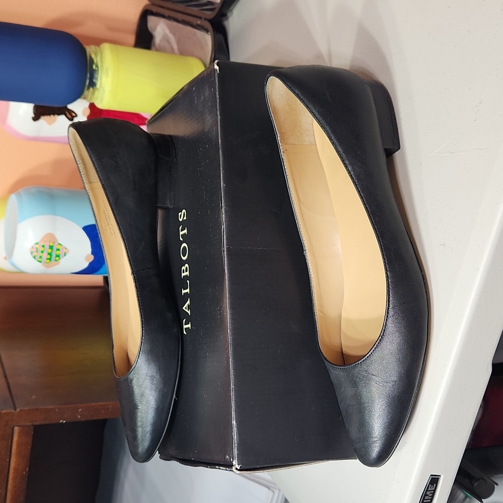 Talbots "Edison" Black 9n Leather Basic Business … - image 2